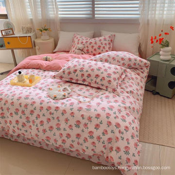 Flower language expresses feelings cotton bedding set